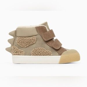 Zara tan baby Cozy Gray Kids Shoes with Dinosaur high top sneakers 19